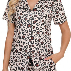 ng Femei Buton în jos pijama set V-Neck mânecă scurtă Sleepwear Soft Pj Seturi S