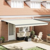 vidaXL Cortina Retractabilă Crem și Gri 400 &times; 300 cm P&acirc;nză și Aluminiu 3420197