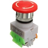 Cumpara ieftin Buton rosu de urgenta, tip ciuperca, 1NO 1NC DPST, cu eliberare, 24mm