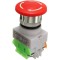 Buton roșu de urgență tip ciupercă, 1NO 1NC, cu eliberare, 24mm , compatibil