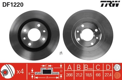 TRW DF1220 Disc frana foto