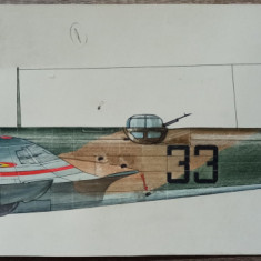 Avionul Bristol Blenheim MkI// grafica, tehnica mixta pe hartie