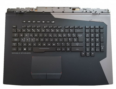 Carcasa superioara cu tastatura palmrest Laptop, Asus, ROG G703, G703G, G703GI, G703GX, G703GS, G703VI, GZ755GX, 90NR0091-R31UK0, cu iluminare, layout foto