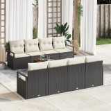 VidaXL Set canapele grădină 9 pcs Negru, alb mare