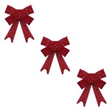 Fundite Decorative Craciun PVC, Rosu, 14cm, Set 3 Bucăți, Oem