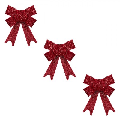 Fundite Decorative Craciun PVC, Rosu, 14cm, Set 3 Bucăți foto