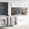 VidaXL Dulapuri de garaj 2 buc Lemn artificial alb 3328260