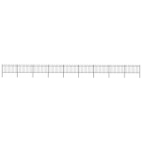 vidaXL Gard de grădină cu v&acirc;rf curbat, negru, 15,3 x 1 m, oțel