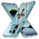 Husa antisoc pentru xiaomi redmi note 14s - airbag tpu, col&Egrave;uri ranforsate - cross smarald