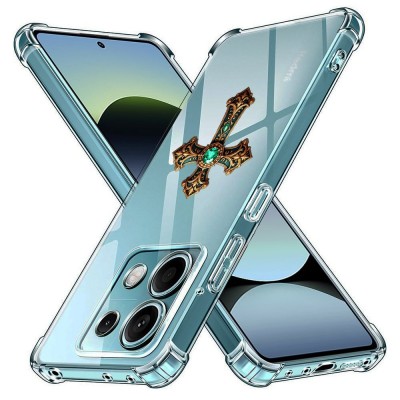 Husa antisoc pentru xiaomi redmi note 14s - airbag tpu, col&amp;Egrave;uri ranforsate - cross smarald foto