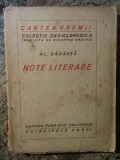 NOTE LITERARE - AL. BADAUTA