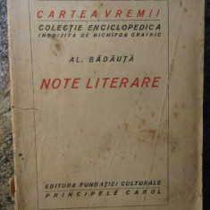 NOTE LITERARE - AL. BADAUTA