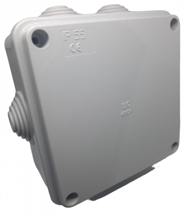 Doza aplicata patrata 100x100x50mm IP55 pentru distributie jonctiune ABS rezitenta UV