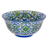 Mini bol pentru servire,ceramica,albastru,model floral,250 ml, Oem