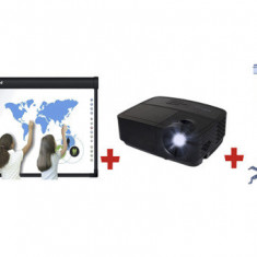 SET: TABLA INTERACTIVA IQBoard DVT100+VIDEOPROIECTOR 3D INFOCUS IN112a+SUPORT DE TAVAN PT. VIDEOPROIECTOR PRB-2