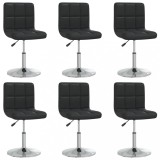 vidaXL Scaune de sufragerie, 6 buc., negru, piele ecologică