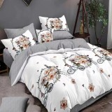 Cumpara ieftin Lenjerie pat dublu,bumbac finet,6 piese,cearceaf normal 220x240cm, cearceaf pilota 200x220cm, 2 fete de perna 50x70, 2 fete de perna 70x70-M150