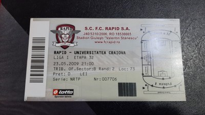 Bilet Rapid - U Craiova foto