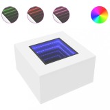 Cumpara ieftin Masuta de cafea cu LED, alb, 60x60x40 cm, lemn prelucrat