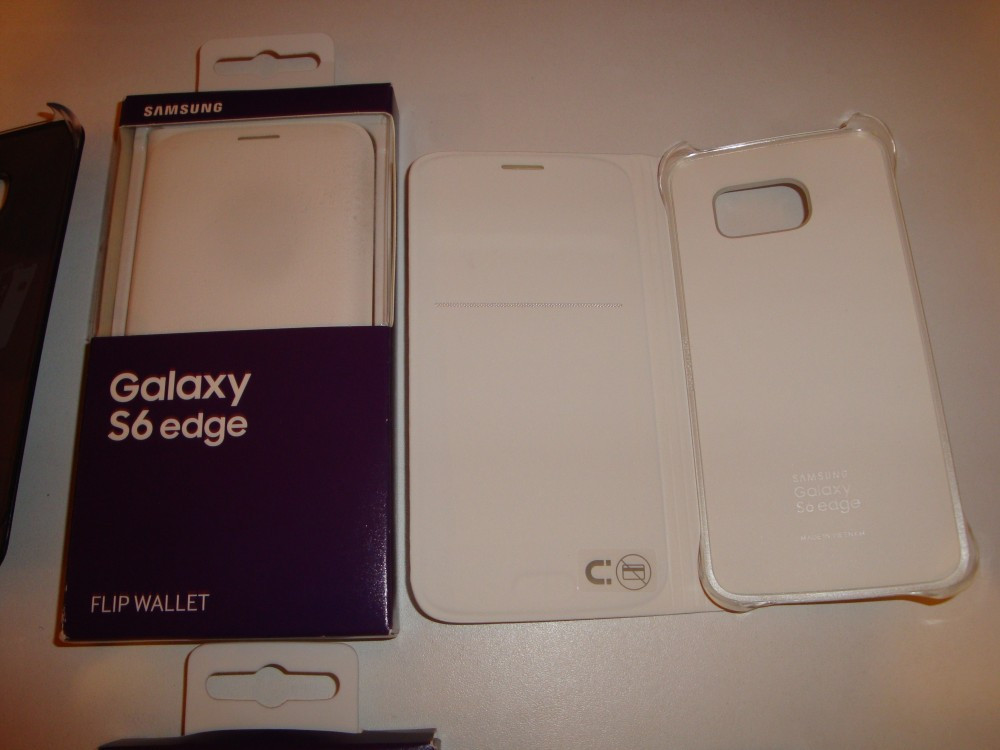 Husa originala Samsung Galaxy S6 Edge G925F activa flip wallet, Alb |  Okazii.ro