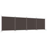 Cumpara ieftin Paravan de camera cu 4 panouri, maro, 698x180 cm, textil