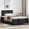 Cadru de pat cu saltea Negru 120 x 190 cm Piele artificială