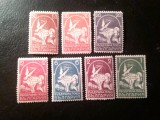 Serie Bulgaria 1931 - Ziua Postei Bulgare , 7 valori , val. 12st cu pliu