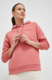 Peak Performance bluza femei, culoarea roz, cu glugă, neted