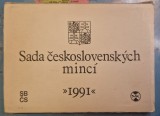 Set Monede Monetarie, Cehoslovacia, Czecholsovakia, 1991, 8 monede, 1 jeton