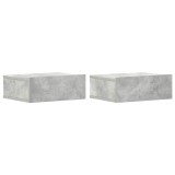 Noptiere suspendate 2 buc. gri beton 40x30x15 cm lemn prelucrat, DKD Home Decor