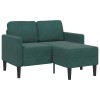 VidaXL Canapea cu 2 locuri cu șezlong &icirc;n formă de L verde &icirc;nchis 125cm 4107071