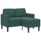 vidaXL Canapea cu 2 locuri cu șezlong &icirc;n formă de L verde &icirc;nchis 125cm 4107071
