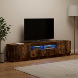Cumpara ieftin Cabinet TV cu LED HOORN 3 buc. Stejar fumuriu Lemn prelucrat