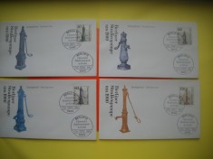 HOPCT PLIC FDC S NR 313 SET 4 FDC -POMPE DE APA 1983 / CISMELE - GERMANIA BERLIN DE VEST-NECIRCULAT