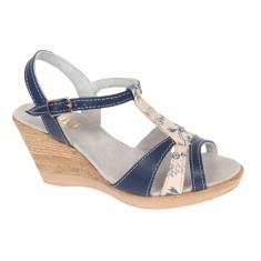 Oferta Sandale dama, din piele naturala, Toc 7 cm Albastru, Color LS47BL1