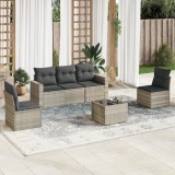 Gossi set canapele de gradina cu perne, 6 piese gri deschis poliratan
