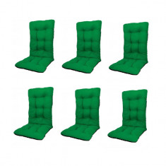 Set Perne pentru scaun de casa si gradina cu spatar, 48x48x75cm, culoare verde, 6 buc/set