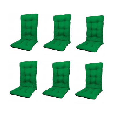 Set Perne pentru scaun de casa si gradina cu spatar, 48x48x75cm, culoare verde, 6 buc/set foto