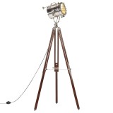 Lampa de podea cu trepied, 180 cm, lemn masiv de mango