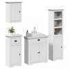 Gossi set mobilier baie bodo, 4 piese, alb, lemn masiv de pin