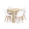 Set masa pentru sufragerie/living + 4 scaune Mark alb, Artool, lemn, stejar sonoma, 80x80x75 cm