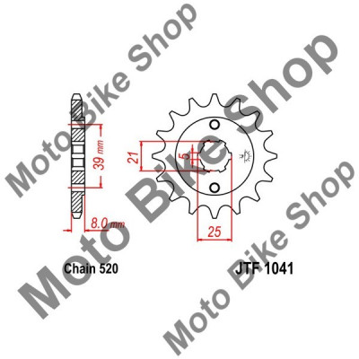 MBS Pinion fata 520 Z14, Cod Produs: JTF104114 foto