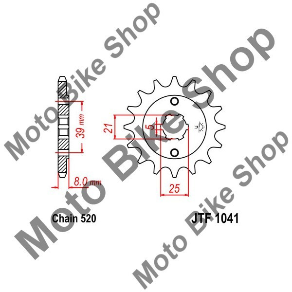 MBS Pinion fata 520 Z14, Cod Produs: JTF104114