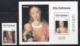 Grenada 1978 - Crăciun - Tablouri de D&uuml;rer, Timbru + Colita, MNH, Nestampilat