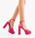 Sandale cu toc Jessica Fuchsia