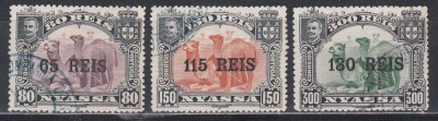 Nyassa Mozambic 1903 - Timbre cu dromaderi din 1901 cu suprataxă groasă, Stampilat foto