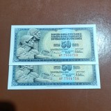 Yugoslavia 1978 50 dinari unc, 2 serii consecutive