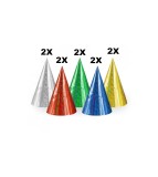 Set 10 coifuri petrecere holographic, mix culori, 16 cm