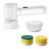 Perie electrica multifunctionala, pentru suprafete multiple, bucatarie, baie, mobilier, fara fir, 3 Accesorii incluse, USB, Alb, Oem
