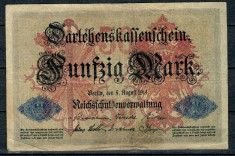 Germania 1914 - 50 Mark, circulata foto